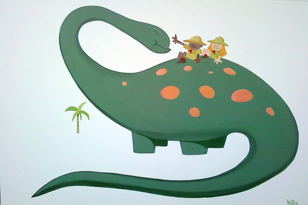 can we keep him? : off the wall : children's murals, landscape murals | Scott Willis Murals | Bay Area | San Francisco | San Jose | Oakland  | Peninsula