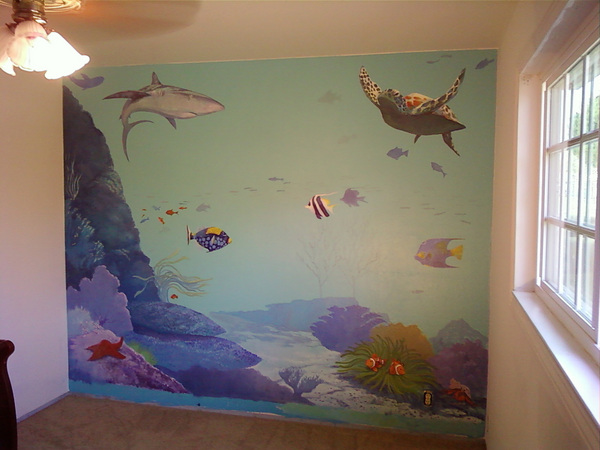 Caribbean undersea mural, 8x10 ft : murals : children's murals, landscape murals | Scott Willis Murals | Bay Area | San Francisco | San Jose | Oakland  | Peninsula