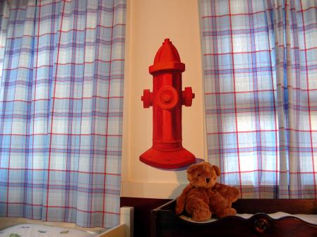 FIREFIGHTER ROOM hydrant : themed rooms : children's murals, landscape murals | Scott Willis Murals | Bay Area | San Francisco | San Jose | Oakland  | Peninsula