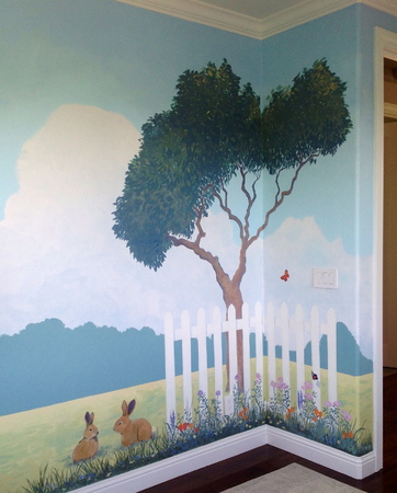 COUNTRY GARDEN ROOM : themed rooms : children's murals, landscape murals | Scott Willis Murals | Bay Area | San Francisco | San Jose | Oakland  | Peninsula