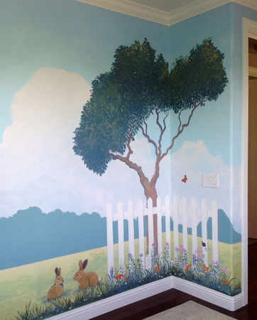 COUNTRY GARDEN ROOM : themed rooms : children's murals, landscape murals | Scott Willis Murals | Bay Area | San Francisco | San Jose | Oakland  | Peninsula