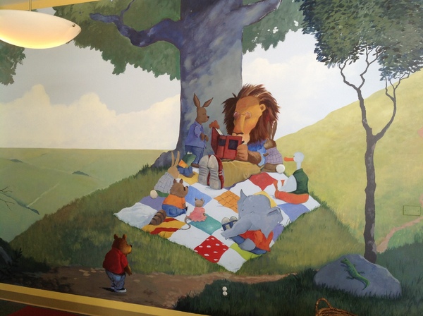 Harker Preschool mural, detail : murals : children's murals, landscape murals | Scott Willis Murals | Bay Area | San Francisco | San Jose | Oakland  | Peninsula