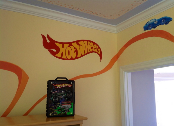 HOT WHEELS ROOM : themed rooms : children's murals, landscape murals | Scott Willis Murals | Bay Area | San Francisco | San Jose | Oakland  | Peninsula