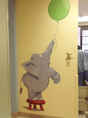 BALLOON ANIMALS, O'Connor HospitalPediatric Center for Life  : themed rooms : children's murals, landscape murals | Scott Willis Murals | Bay Area | San Francisco | San Jose | Oakland  | Peninsula