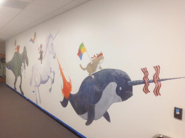 Microsoft office  mural detail : murals : children's murals, landscape murals | Scott Willis Murals | Bay Area | San Francisco | San Jose | Oakland  | Peninsula