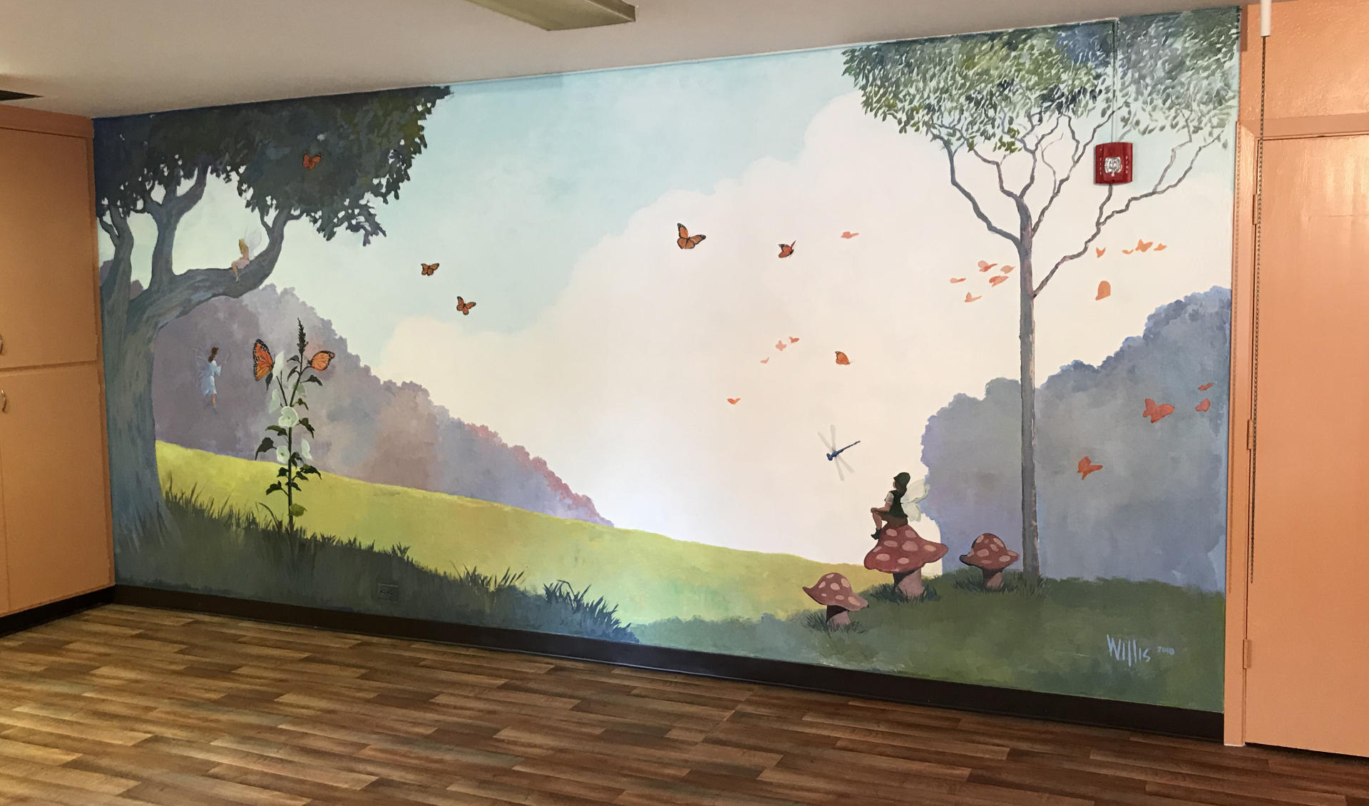 Saratoga French school, 8x14ft : murals : children's murals, landscape murals | Scott Willis Murals | Bay Area | San Francisco | San Jose | Oakland  | Peninsula