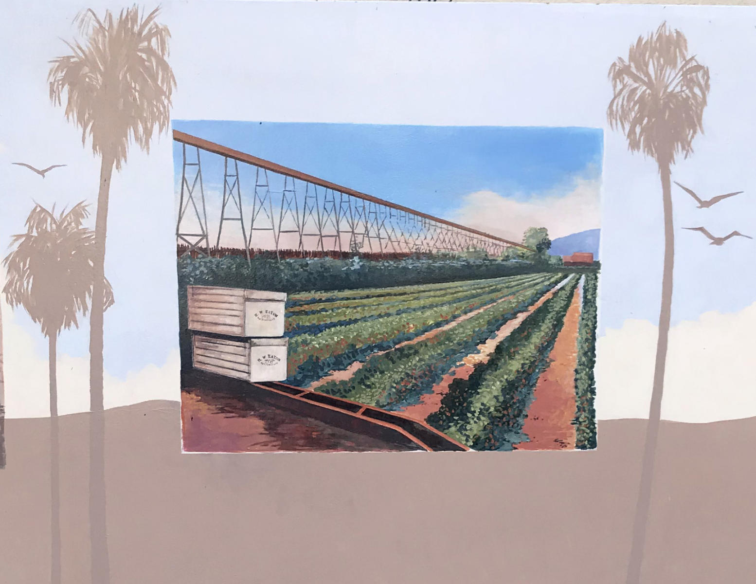 Palm Haven mural detail : murals : children's murals, landscape murals | Scott Willis Murals | Bay Area | San Francisco | San Jose | Oakland  | Peninsula