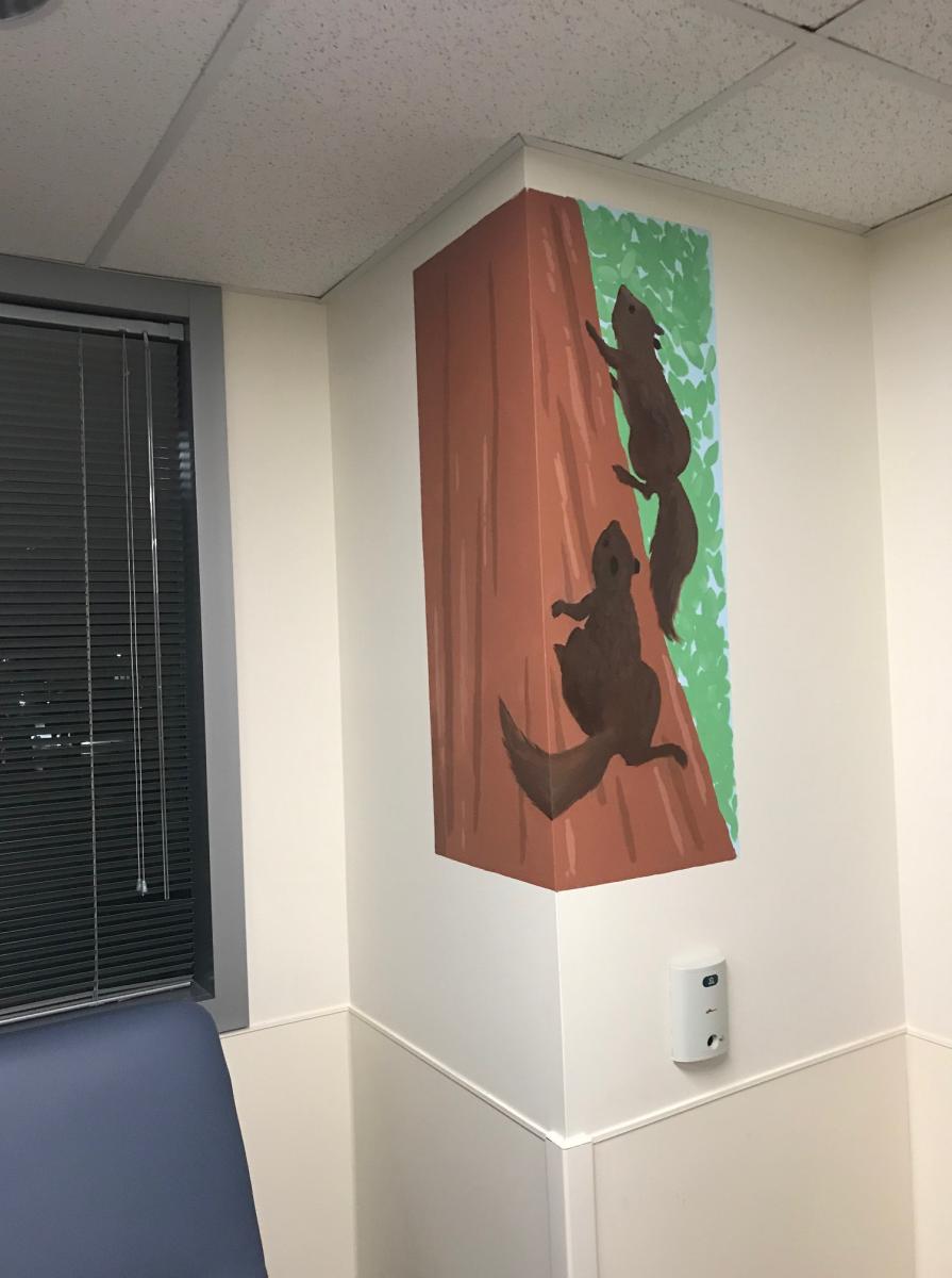 Kaiser Pediatric Oncology  infusion station, 3 x 4 ft : murals : children's murals, landscape murals | Scott Willis Murals | Bay Area | San Francisco | San Jose | Oakland  | Peninsula