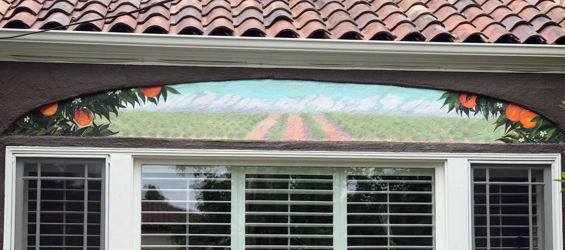 Willow Glen exterior mural, 12x2ft : murals : children's murals, landscape murals | Scott Willis Murals | Bay Area | San Francisco | San Jose | Oakland  | Peninsula