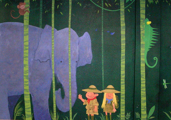 it's a jungle in here : off the wall : children's murals, landscape murals | Scott Willis Murals | Bay Area | San Francisco | San Jose | Oakland  | Peninsula