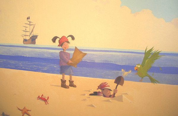 PIRATE ROOM main mural : themed rooms : children's murals, landscape murals | Scott Willis Murals | Bay Area | San Francisco | San Jose | Oakland  | Peninsula