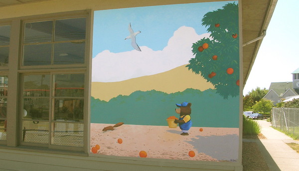 University Village, Berkeley, mural,
8x10 ft : murals : children's murals, landscape murals | Scott Willis Murals | Bay Area | San Francisco | San Jose | Oakland  | Peninsula